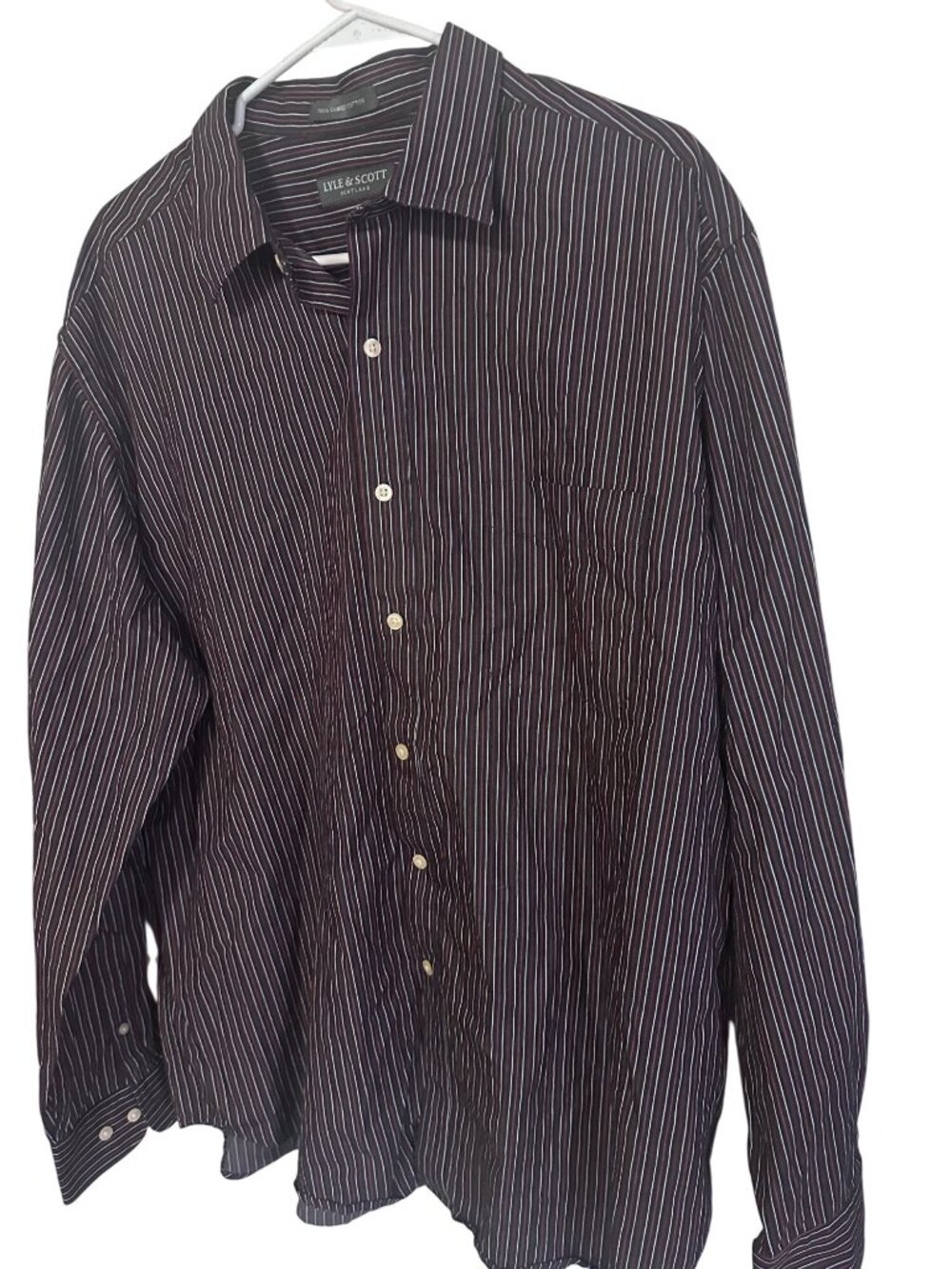 Lyle & Scott Men’s XL Striped Button Down Shirt 100% Combed Cotton